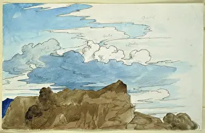 Rocky Prints: Cloud study over a rocky hilltop in the mountains, c1816-1817. Creator: Carl Philipp Fohr