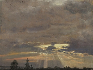 Spirituality Prints: Cloud Study with Sunbeams, 1836. Creator: Johan Christian Dahl