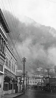 Clouds descending into the main street, between c1900 and 1923. Creator: Unknown