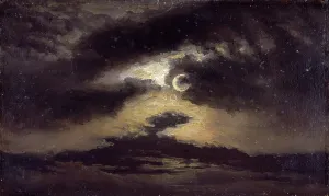Mystery Prints: Clouds in Moonlight, 1843. Creator: Knud Baade