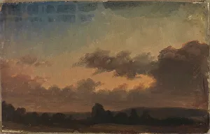 Gustaf Werner Holmberg Prints: Cloudy sky over landscape, exercise, 1854. Creator: Werner Holmberg