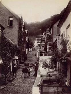 Clovelly, The New Inn and Street, 1870s. Creator: Francis Bedford