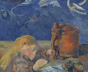 Gauguin Prints: Clovis asleep, 1884. Creator: Gauguin, Paul Eugene Henri (1848-1903)