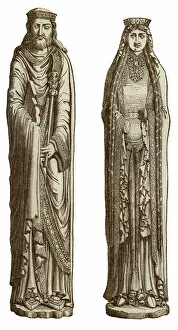 Clotilda Gallery: Clovis I and Clotilde his wife, 12th century, (1870). Artist: Franz Kellerhoven