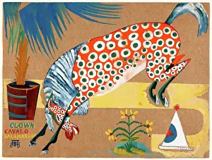 Amadeo De 1887 1918 Prints: Clown, Horse, Salamander, c1911-1912. Creator: Souza-Cardoso, Amadeo de (1887-1918)