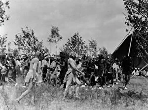 Ceremonial Collection: The Clowns, animal dance-Cheyenne, c1927. Creator: Edward Sheriff Curtis