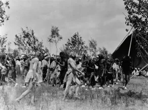 Great Plains Prints: The Clowns, animal dance-Cheyenne, c1927. Creator: Edward Sheriff Curtis
