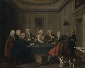 Hogarth William Collection: A Club of Gentlemen, ca. 1730. Creator: Joseph Highmore