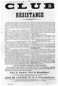 Club de la Resistance, from French Political posters of the Paris Commune, May 1871