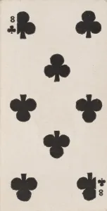 Eight Clubs (black), from the Playing Cards series (N84) for Duke brand cigarettes, 1888