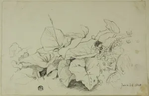 Cristall Joshua Prints: Clump of Leaves and Flowers, 1808/47. Creator: Joshua Cristall