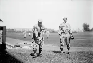 Pitch Prints: Clyde Engle, Left; Neal Ball, Right; Boston Al (Baseball)