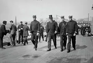 Cmdr. Waldo, R. Adm. Chas. Conard?, Lt. Cmdr. Halligan, and Lt. Cmdr. Sexton, between c1910-c1915. Creator: Bain News Service