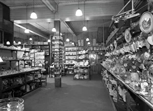 Barnsley Prints: Co-op store showing a sales receipt transfer system, Barnsley, South Yorkshire, 1955