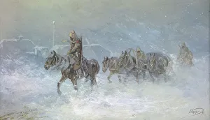 Coach and Escort Service in the Steppes, 19th century. Creator: Nikolay Nikolaevich Karazin