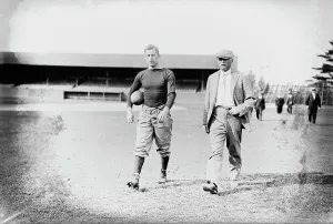 Yale Bulldogs Prints: Coach Jones - Yale - Trainer Mack, 1913. Creator: Bain News Service