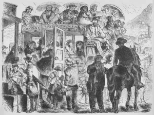 'Coaches to resorts and hotels', c1859, (1938). Artist: Unknown 'Coaches to resorts and hotels', c1859, (1938). Artist: Unknown