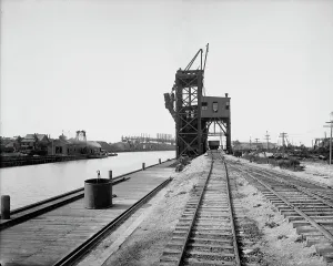 Wharves Prints: Coal dumping plant, Conneaut, Ohio, ca 1900. Creator: Unknown