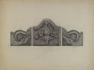Grate Prints: Coal Grate for Fireplace, 1937. Creator: Austin L. Davison