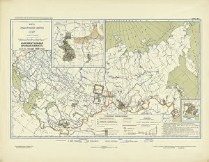Cartographic Prints: Coal industry on January 1, 1933, 1934. Creator: Mikhail Alekseevich TSvetkov