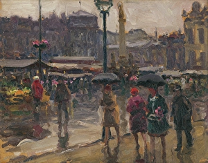 Mousson Teodor Jozef Prints: Coal market in Ostrava, c1927. Creator: Teodor Jozef Mousson