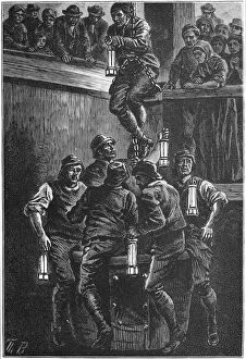 Lowering Gallery: Coal mining accident, Seaham Colliery, County Durham, 1880 (c1895)