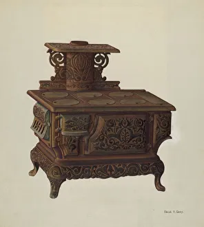 Coal Stove, c. 1940. Creator: Frank Gray