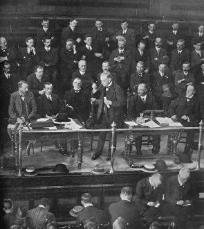 Negotiating Gallery: The Coal Strike: Mr. Lloyd George addressing the miners representatives at Cardiff, 1915