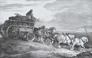 Gericault Theodore Prints: The Coal Waggon [sic. ], 1821. Creator: Theodore Gericault