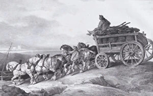 Carthorse Collection: Coal Waggon [sic.] Drawn by Horses, 1822. Creator: Theodore Gericault