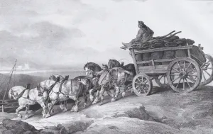 Carthorse Collection: Coal Waggon [sic.] Drawn by Horses, 1822. Creator: Theodore Gericault
