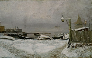 December Prints: The Coast at Drobak in December, 1890. Creator: Karl Edvard Diriks