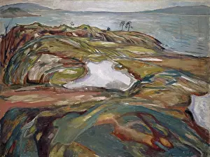 Shore Prints: Coastal Landscape, 1918. Creator: Edvard Munch