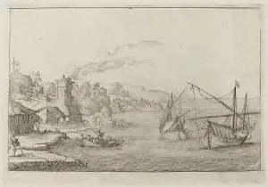 Coastal Landscape with Anchored Vessels, 1638. Creator: Ercole Bazicaluva