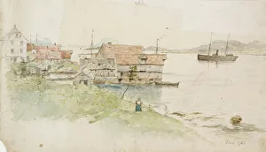 Kleineh Oskar Conrad Prints: Coastal landscape, Florö, 1886. Creator: Oscar Kleineh