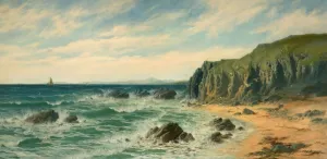 Crashing Prints: Coastal Scene, 1887. Creator: Edward Moore