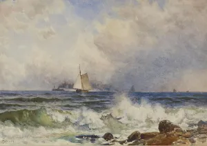 Crashing Prints: Coastal Scene, 2nd half 19th century. Creator: Alfred Thompson Bricher