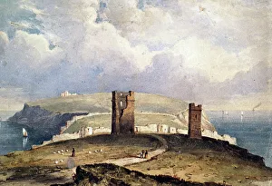 Coastal scene with ruins, 19th century. Creator: William Wyld
