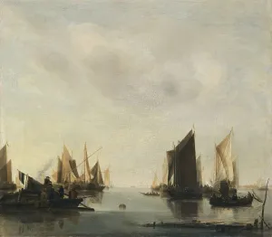 Cappelle Jan Van De Prints: Coastal Scene with Sailing Vessels, 1655. Creator: Jan van de Cappelle