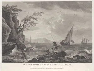 Joseph Vernet Prints: Coastal View of a Port City in the Levant, ca. 1770. Creator: Aveline
