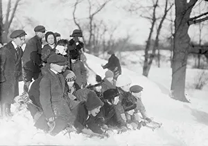 Central Park Prints: Coasting - Central Park, between c1910 and c1915. Creator: Bain News Service