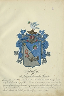Orava Gallery Prints: Coat of arms of the Abaffy family, 1904-1910. Creator: Adolf Medzihradsky