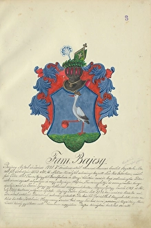 Orava Gallery Prints: Coat of arms of the Bajcsy family, 1904. Creator: Adolf Medzihradsky
