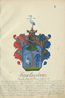 Orava Gallery Prints: Coat of arms of the caplovic family, 1904-1910. Creator: Adolf Medzihradsky