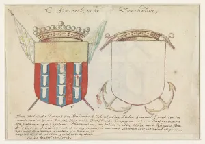 Anchors Prints: Coat of arms of Diderick van Waerdenborch and an empty coat of arms