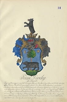 Orava Gallery Prints: Coat of arms of the Diveky family, 1904. Creator: Adolf Medzihradsky