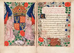 Pietro Prints: The coat of arms of Henry VII supported by two angels, 1486. Creator: Unknown