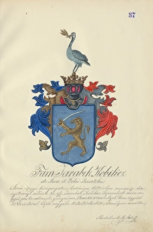 Orava Gallery Prints: Coat of arms of the Jarabek family, 1904-1910. Creator: Adolf Medzihradsky