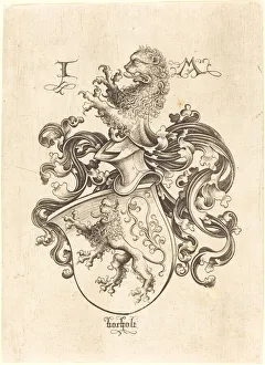Coat of Arms with Lion, c. 1480 / 1490. Creator: Israhel van Meckenem