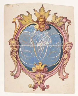 Brandes Jan Prints: Coat of arms with monogram, 1787-1808. Creator: Jan Brandes